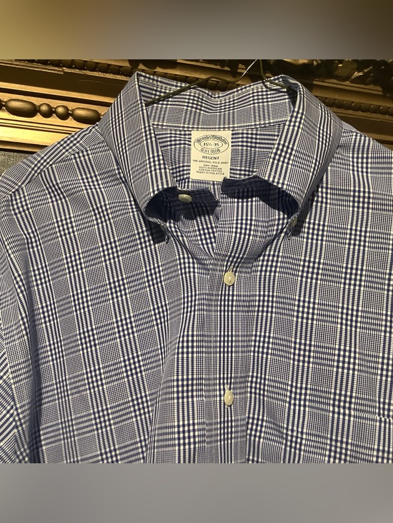 Brooks Brothers Other - Brooks Brothers Regent Blue/White Windowpane Check Button-Down Shirt Sz 15.5